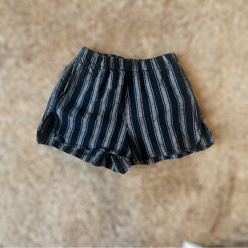 Brandy Melville Black and Gray Striped Shorts